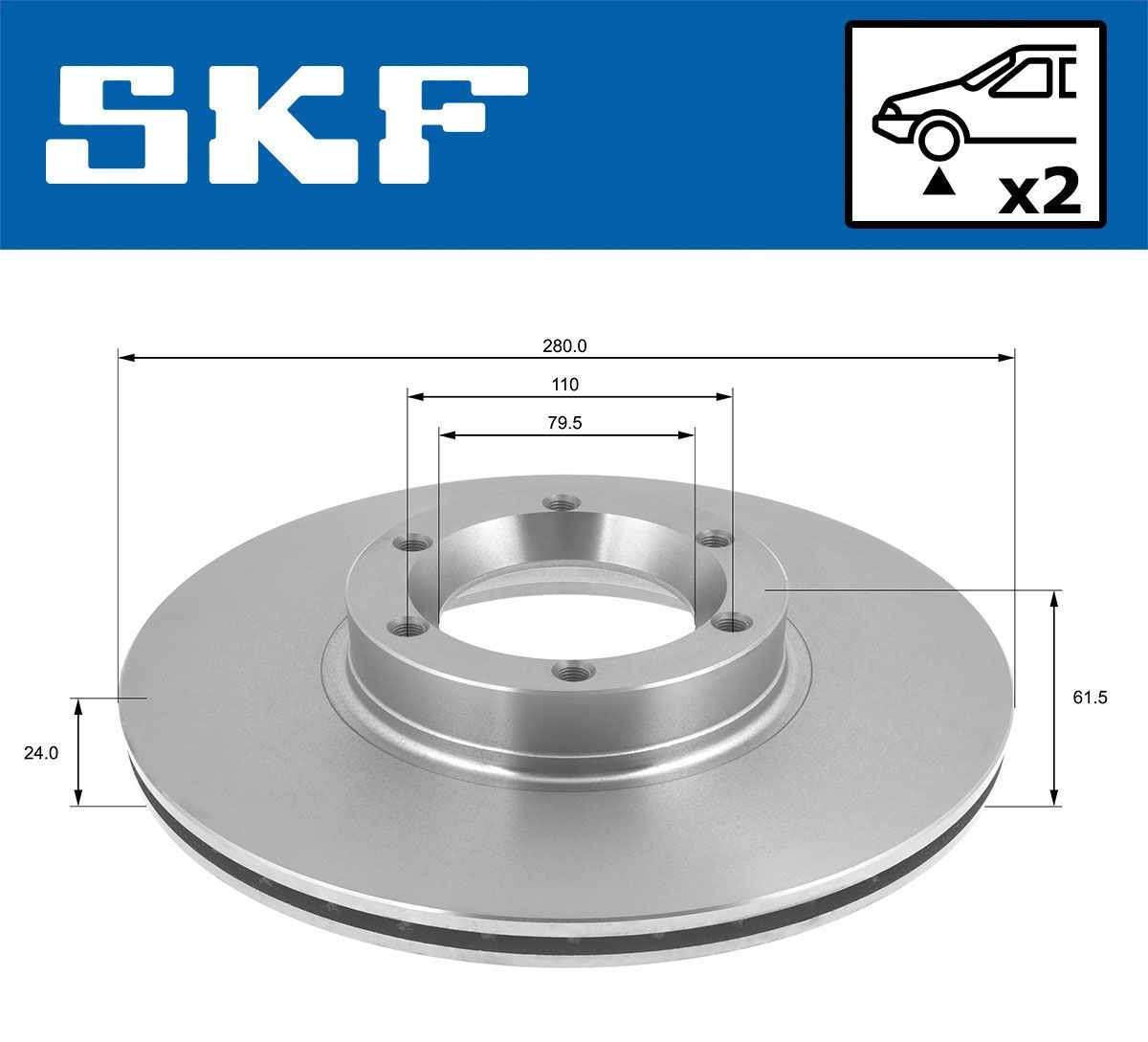 Stabdžių diskas SKF VKBD 80534 V2
