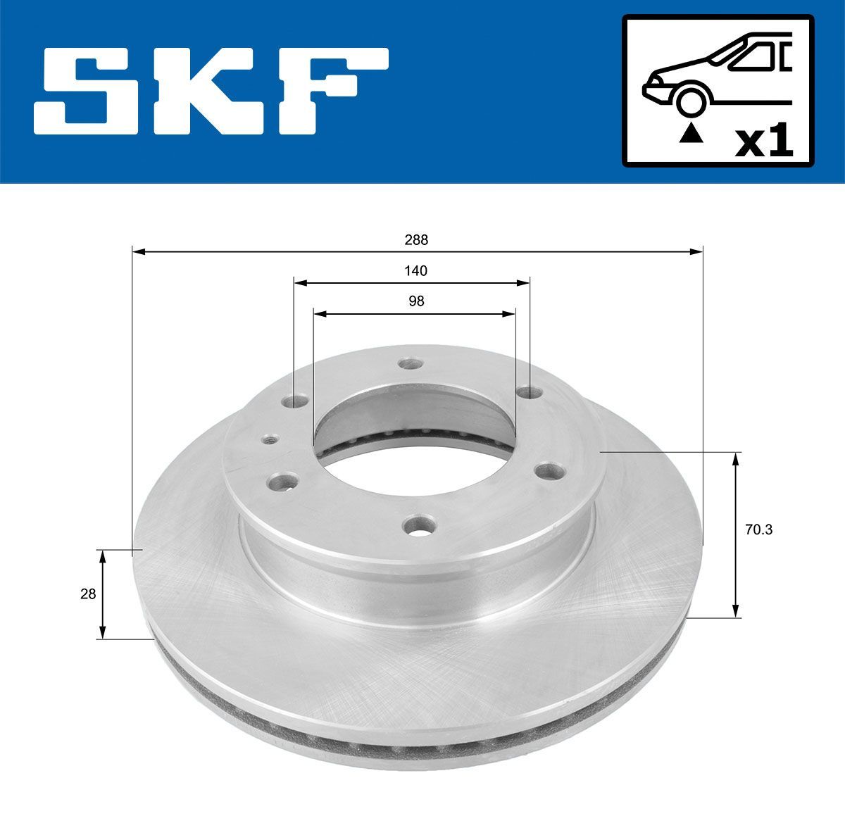 Stabdžių diskas SKF VKBD 80538 V1