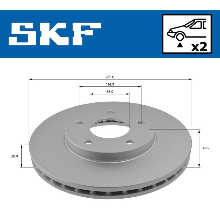 Stabdžių diskas SKF VKBD 80551 V2