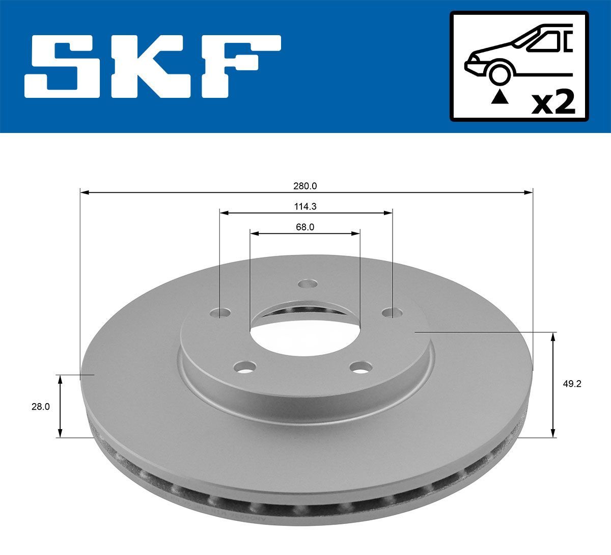 Stabdžių diskas SKF VKBD 80551 V2