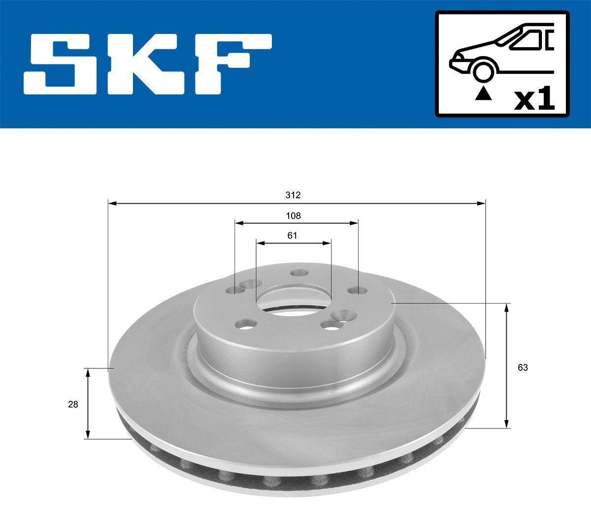 Stabdžių diskas SKF VKBD 80607 V1