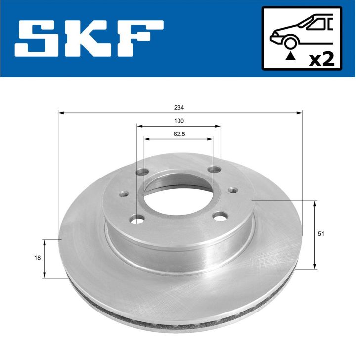 Stabdžių diskas SKF VKBD 80622 V2