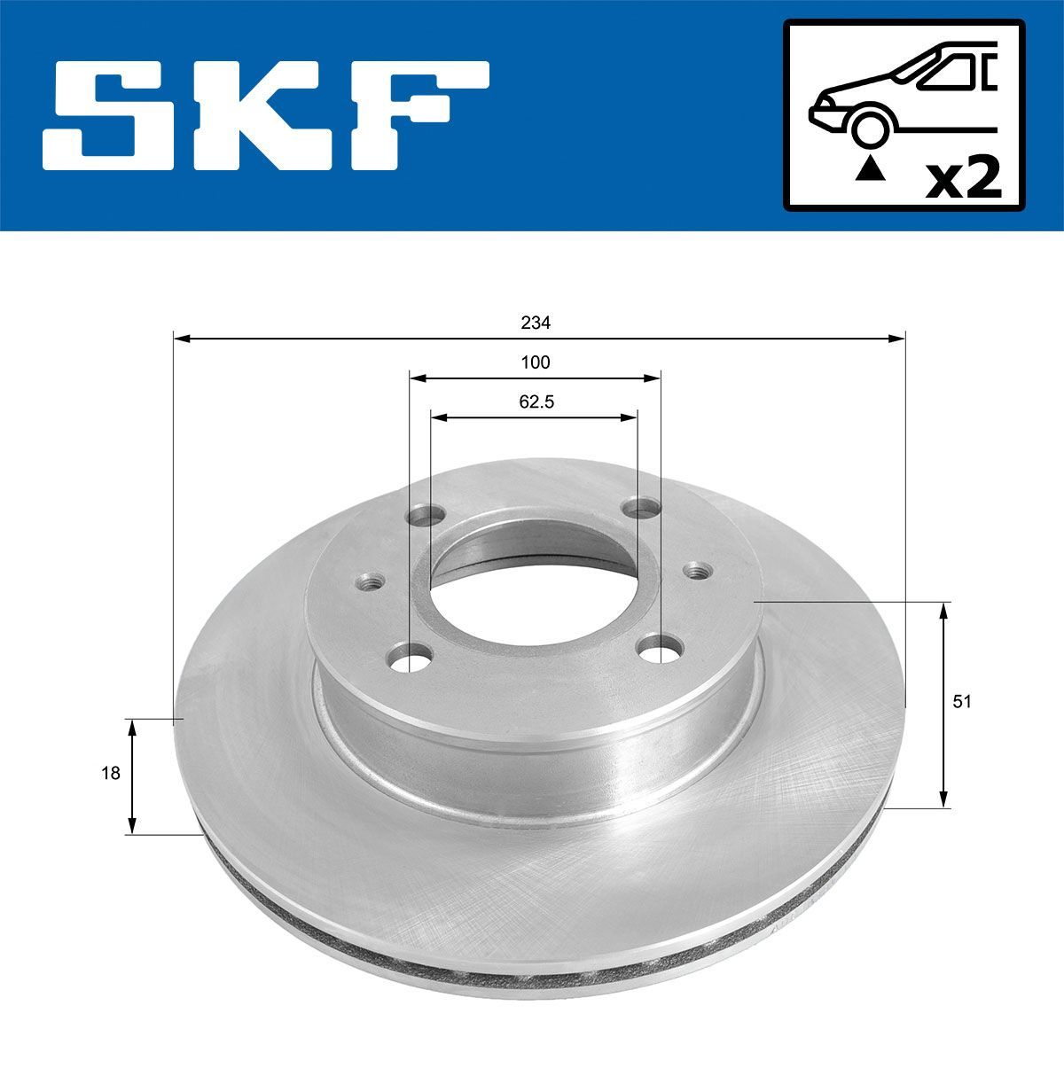 Stabdžių diskas SKF VKBD 80622 V2