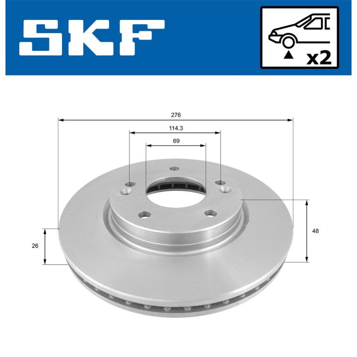 Stabdžių diskas SKF VKBD 80625 V2