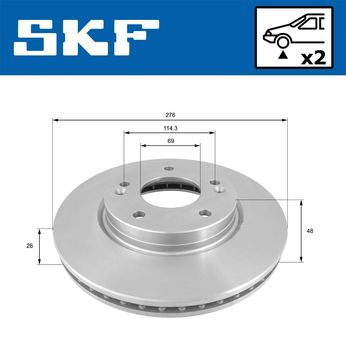 Stabdžių diskas SKF VKBD 80625 V2