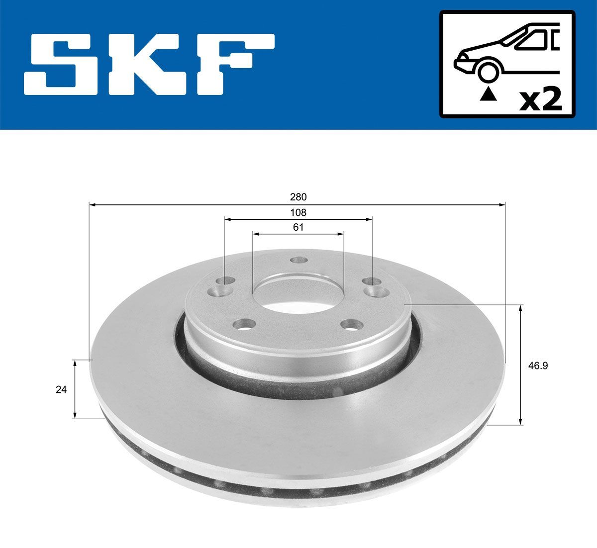 Stabdžių diskas SKF VKBD 80679 V2