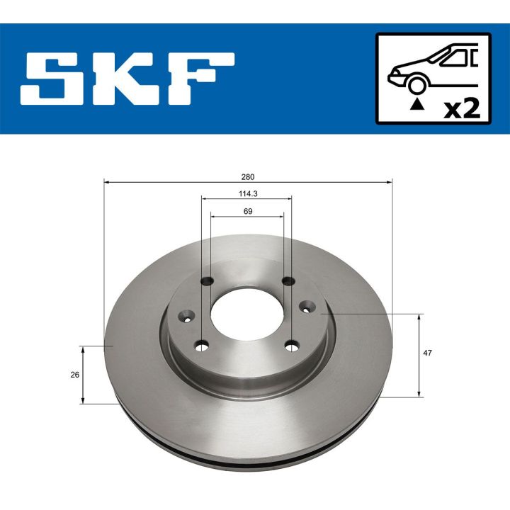Stabdžių diskas SKF VKBD 80703 V2