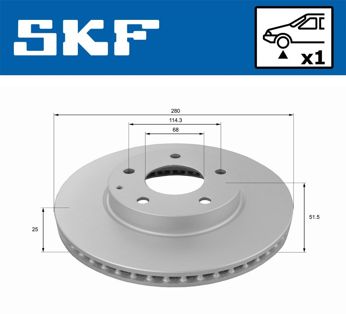 Stabdžių diskas SKF VKBD 80739 V1