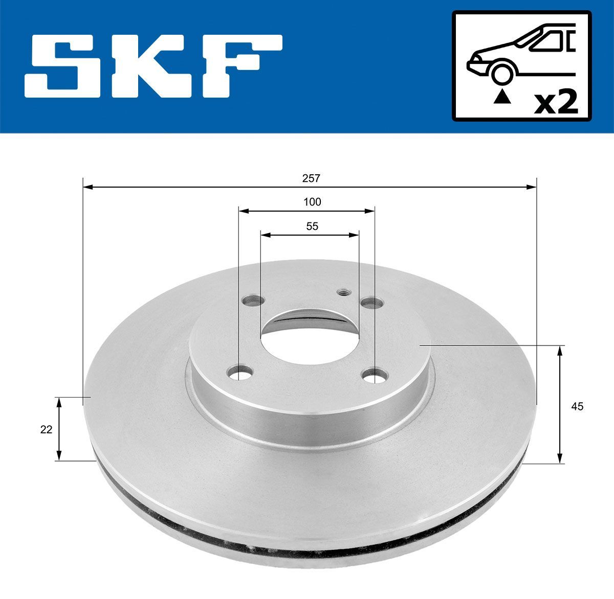 Stabdžių diskas SKF VKBD 80810 V2