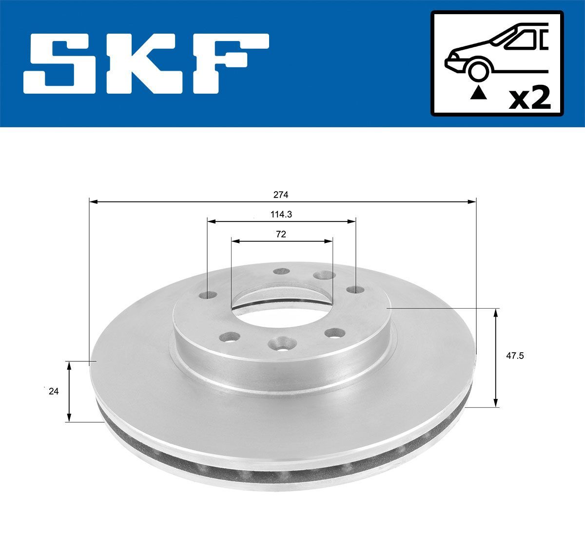 Stabdžių diskas SKF VKBD 80827 V2