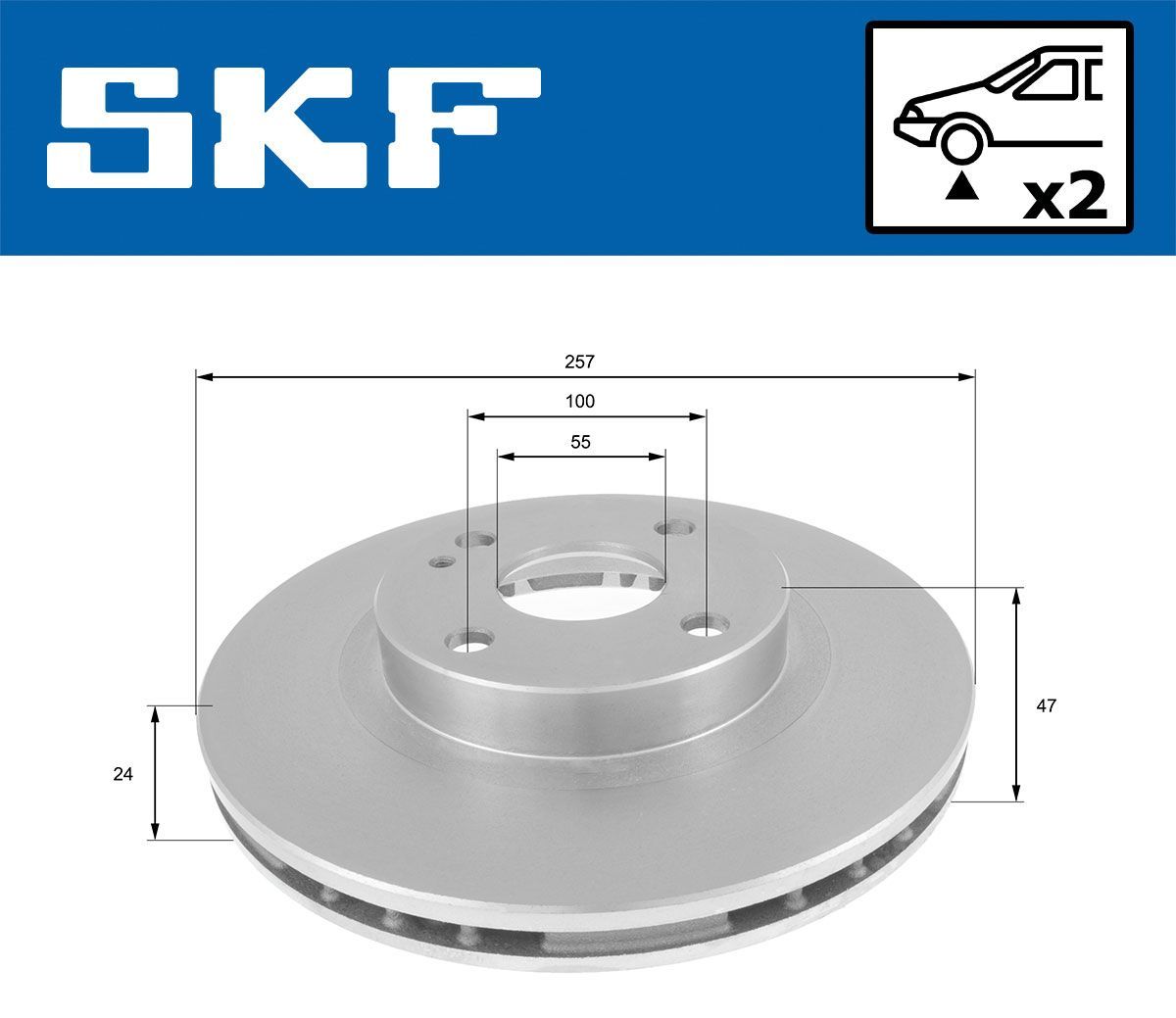 Stabdžių diskas SKF VKBD 80831 V2