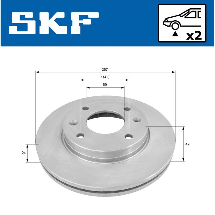 Stabdžių diskas SKF VKBD 80860 V2
