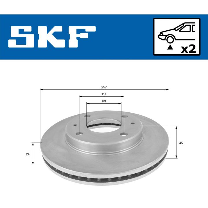 Stabdžių diskas SKF VKBD 80867 V2