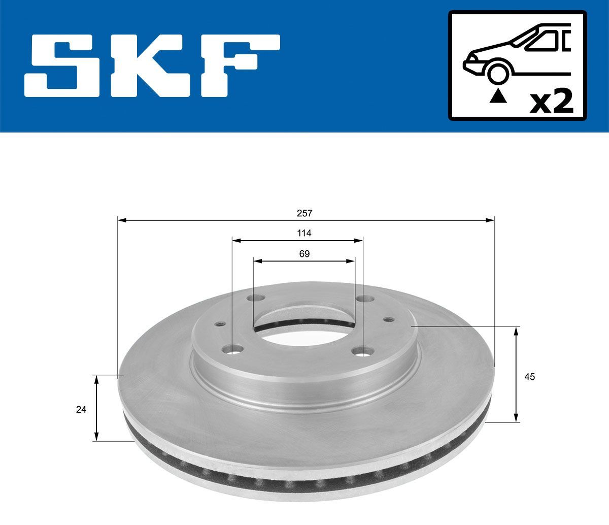 Stabdžių diskas SKF VKBD 80867 V2