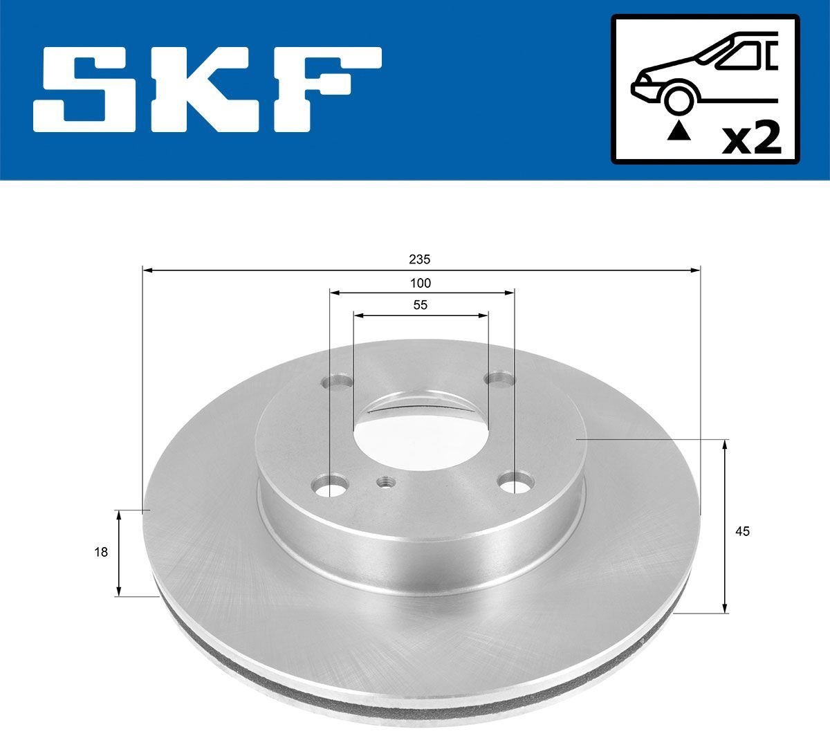 Stabdžių diskas SKF VKBD 80907 V2