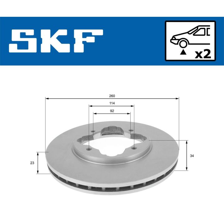 Stabdžių diskas SKF VKBD 80992 V2