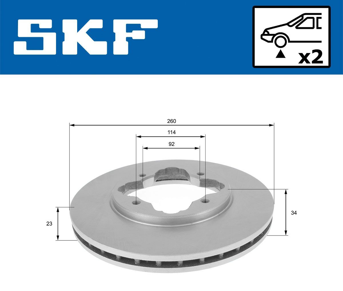 Stabdžių diskas SKF VKBD 80992 V2