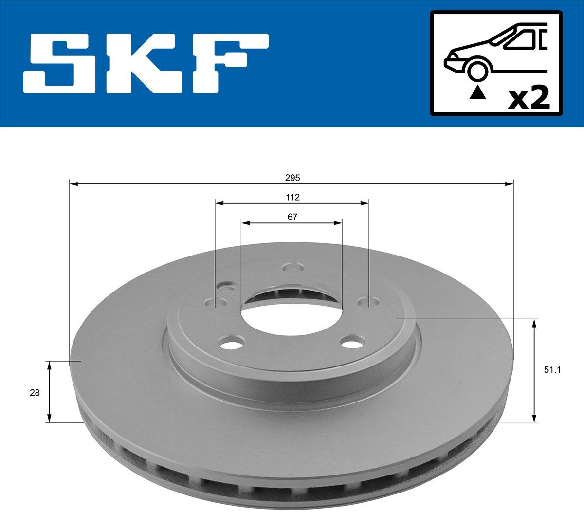 Stabdžių diskas SKF VKBD 81070 V2