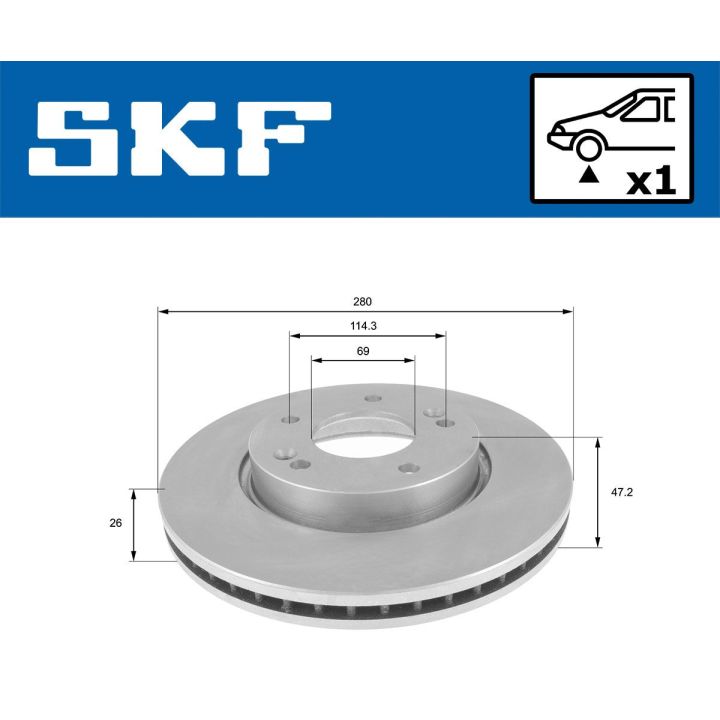 Stabdžių diskas SKF VKBD 81089 V1