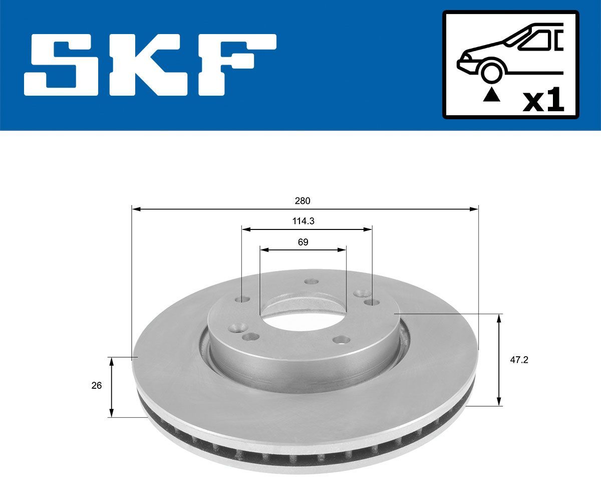 Stabdžių diskas SKF VKBD 81089 V1