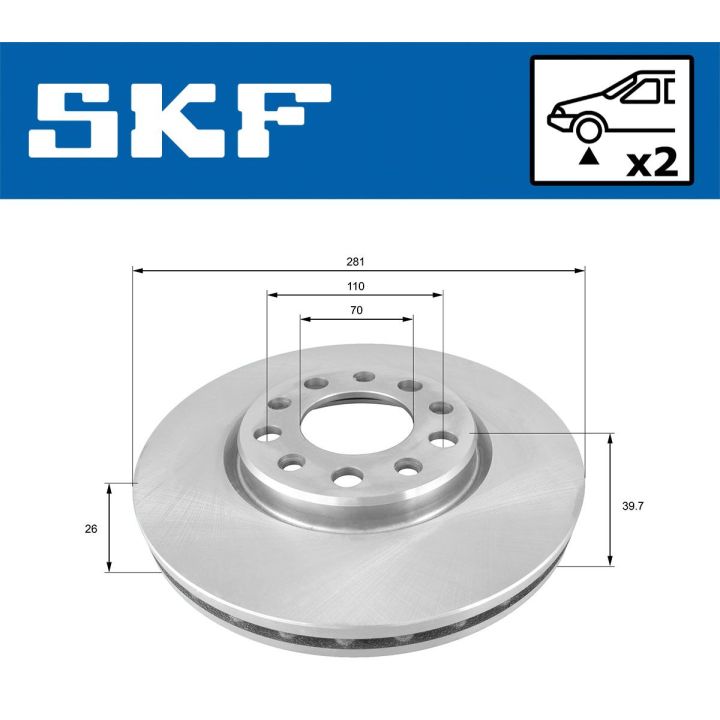 Stabdžių diskas SKF VKBD 81130 V2