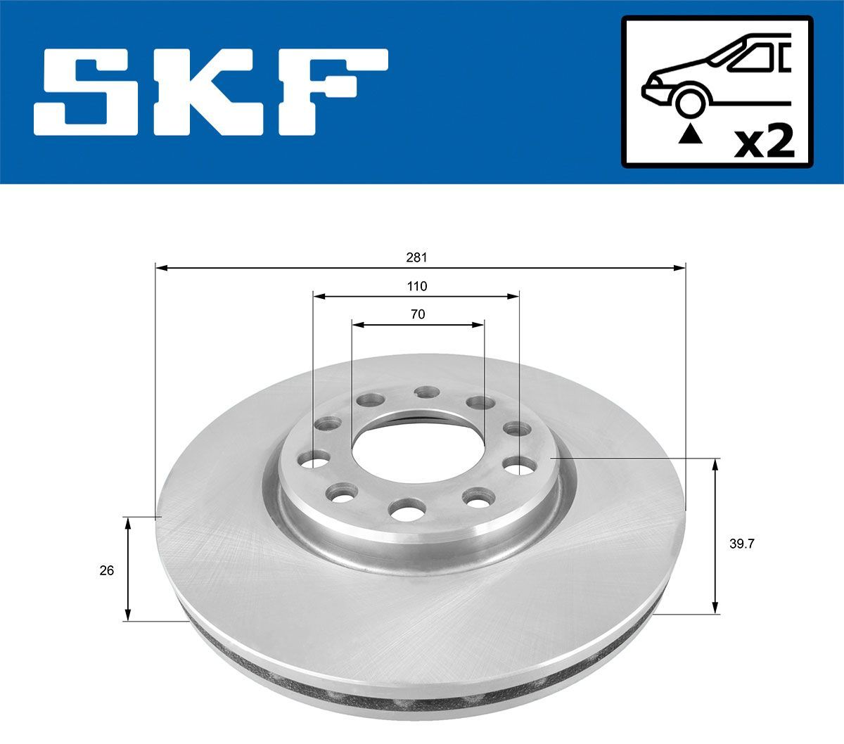 Stabdžių diskas SKF VKBD 81130 V2