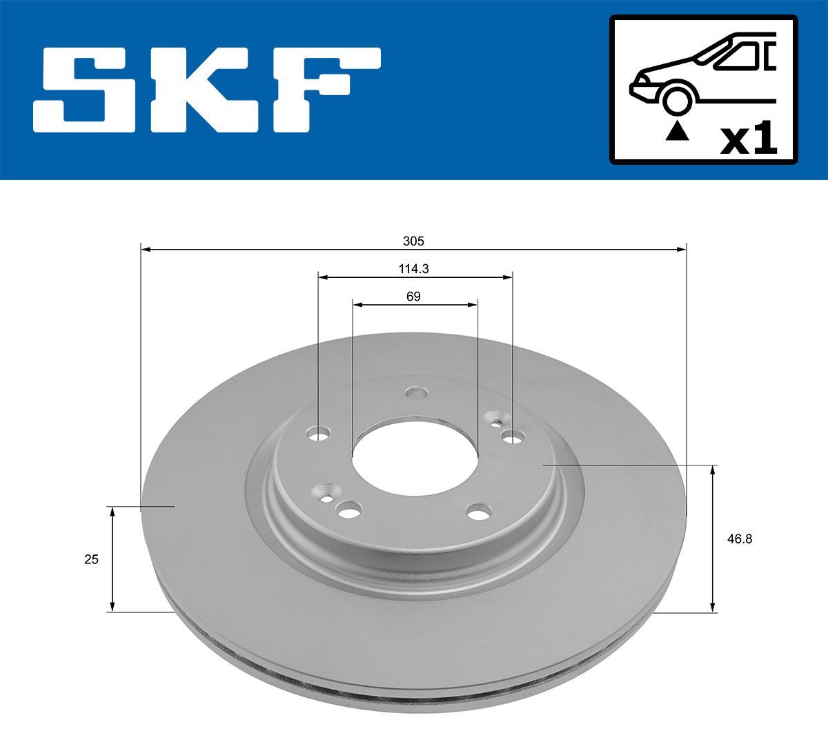 Stabdžių diskas SKF VKBD 81296 V1