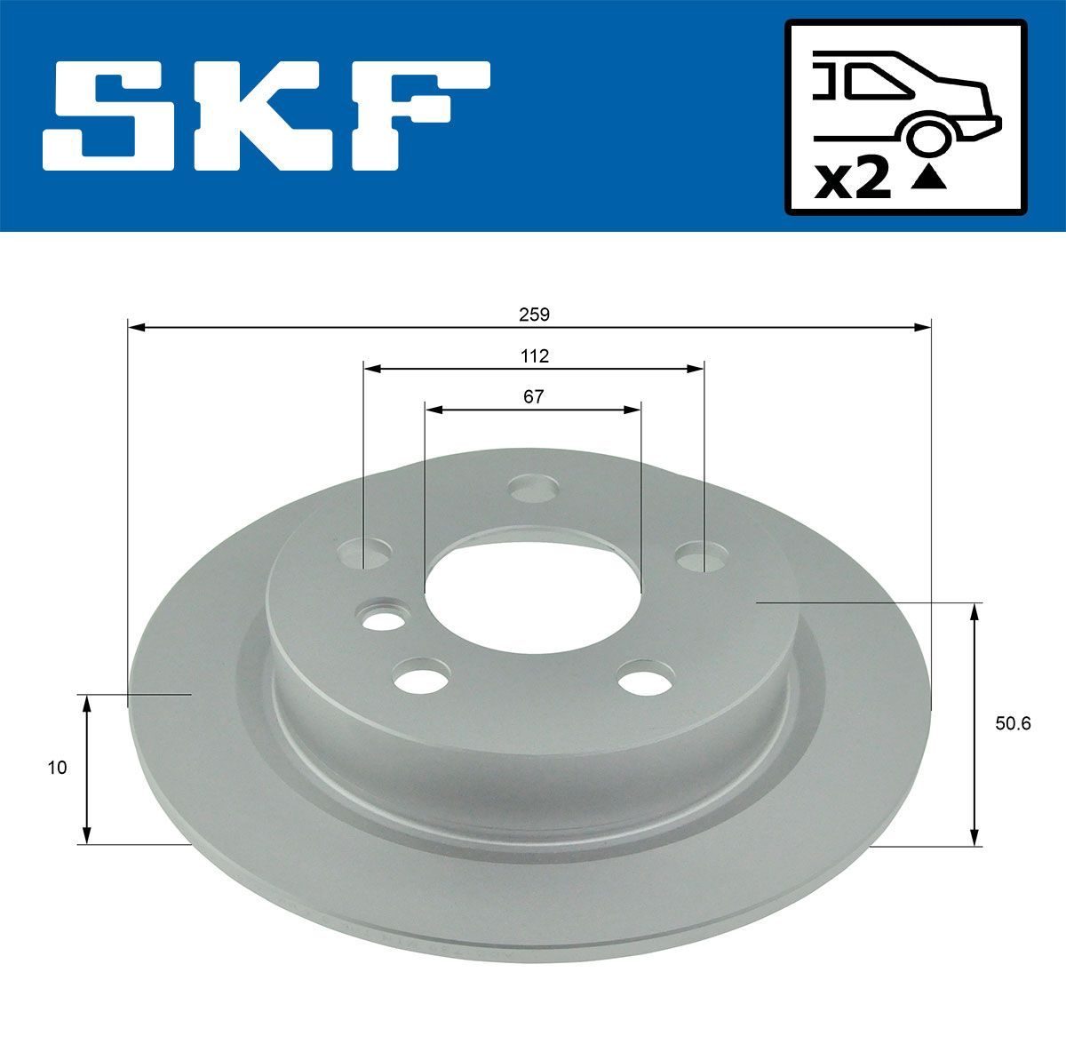 Stabdžių diskas SKF VKBD 90248 S2