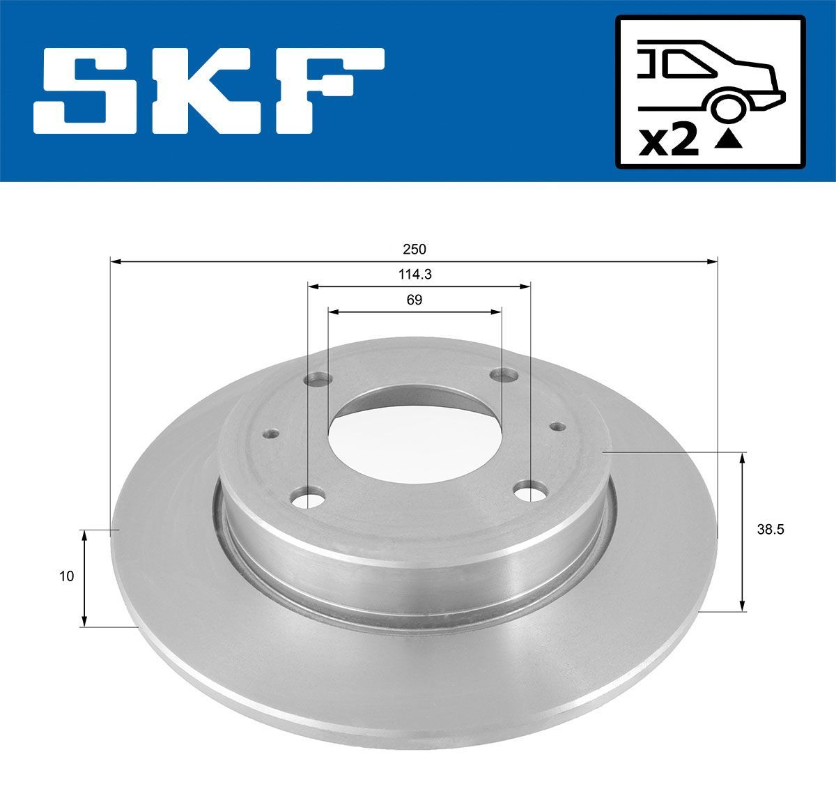 Stabdžių diskas SKF VKBD 90285 S2