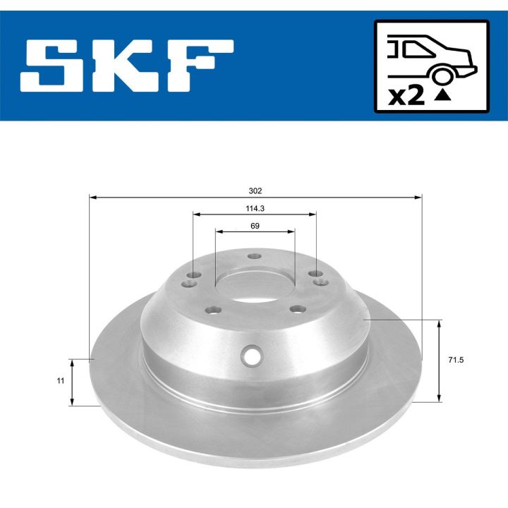 Stabdžių diskas SKF VKBD 90329 S2