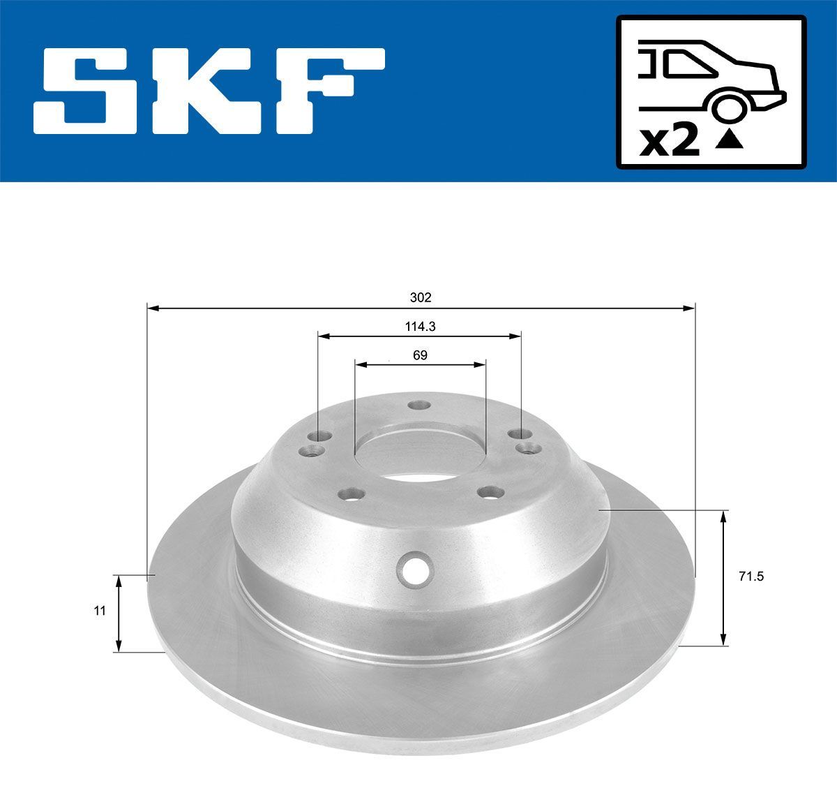 Stabdžių diskas SKF VKBD 90329 S2