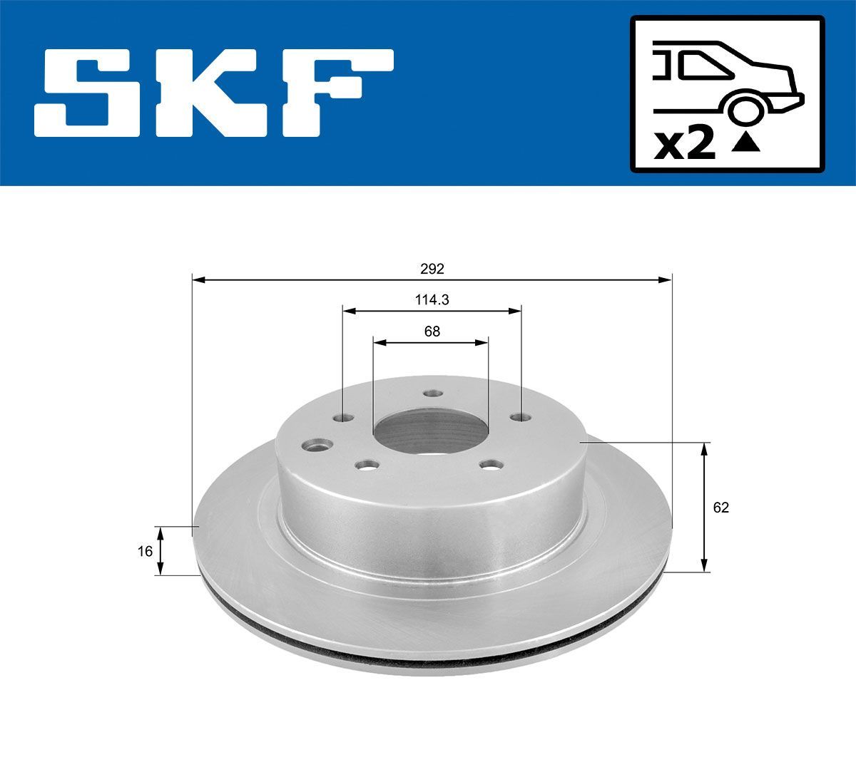 Stabdžių diskas SKF VKBD 90355 V2