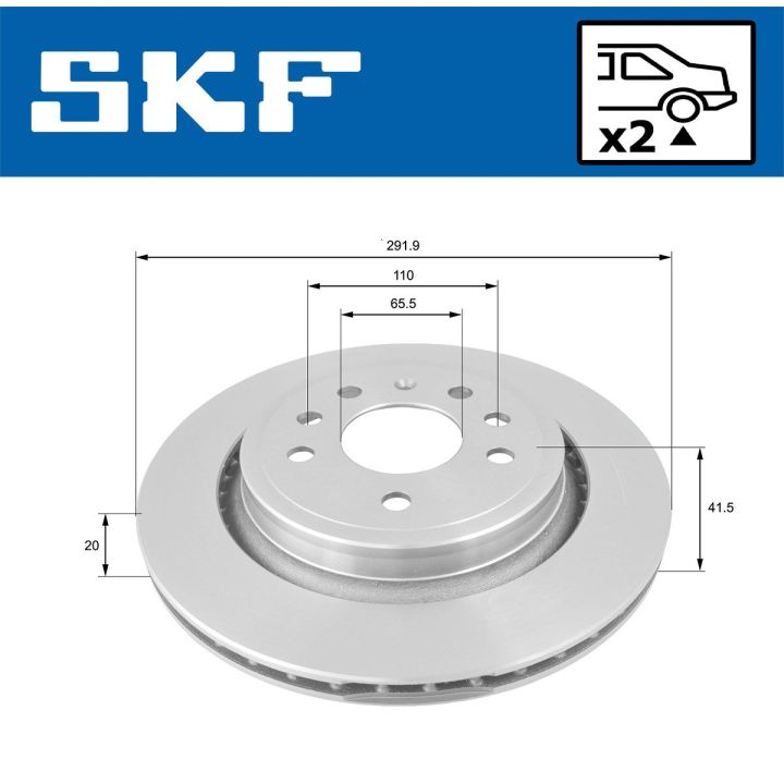 Stabdžių diskas SKF VKBD 90370 V2