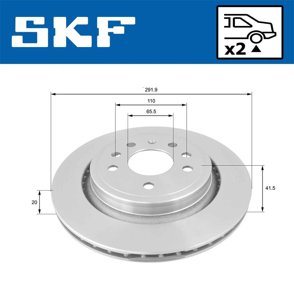 Stabdžių diskas SKF VKBD 90370 V2