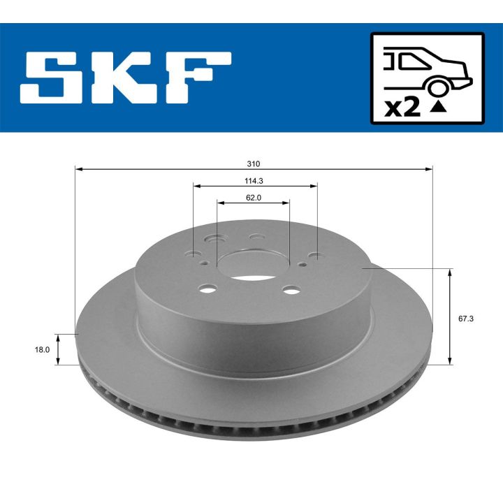 Stabdžių diskas SKF VKBD 90386 V2