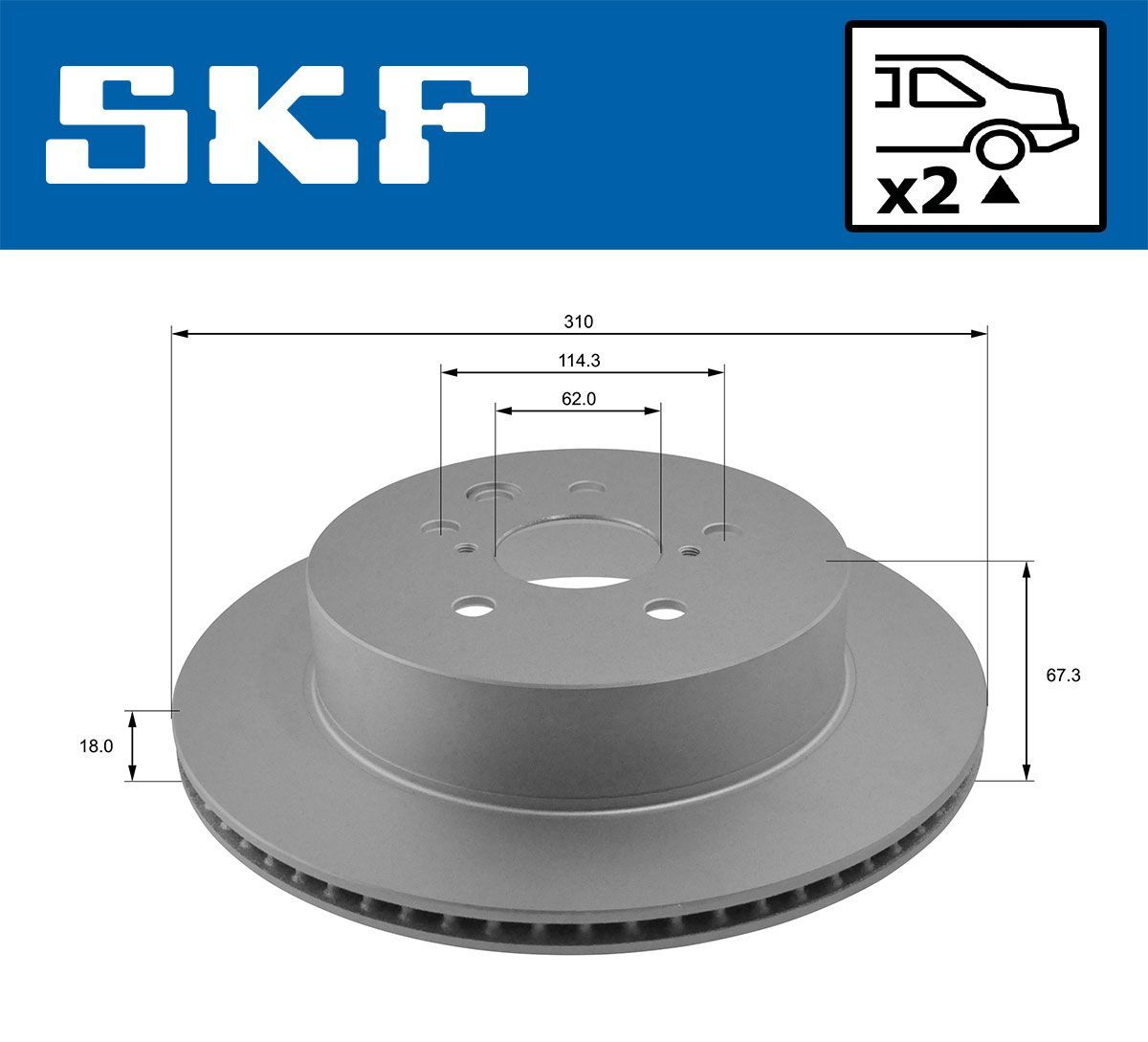 Stabdžių diskas SKF VKBD 90386 V2