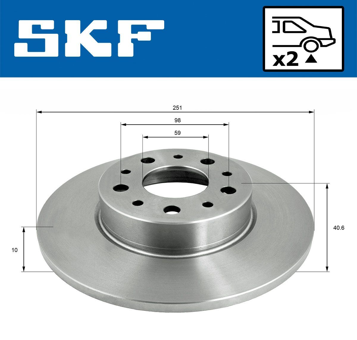 Stabdžių diskas SKF VKBD 90392 S2