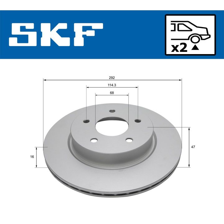 Stabdžių diskas SKF VKBD 90424 V2