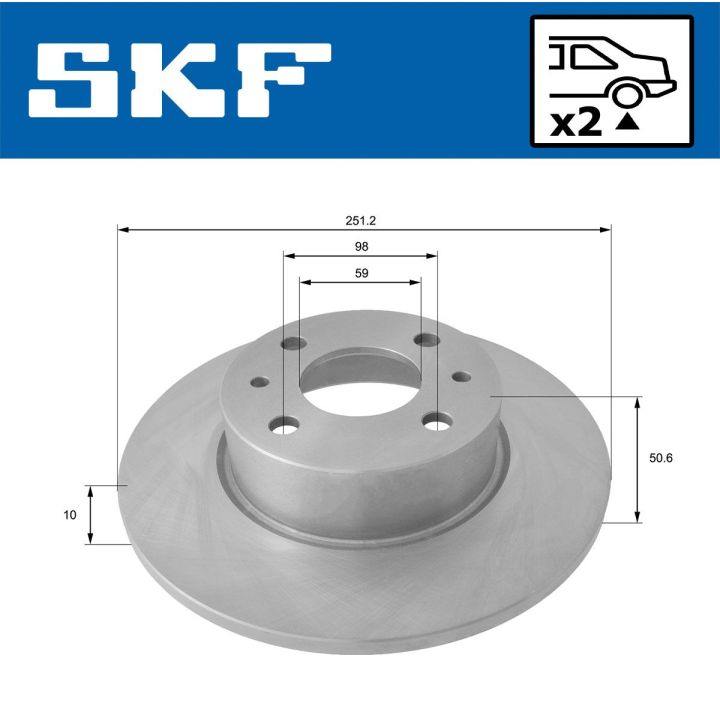 Stabdžių diskas SKF VKBD 90438 S2