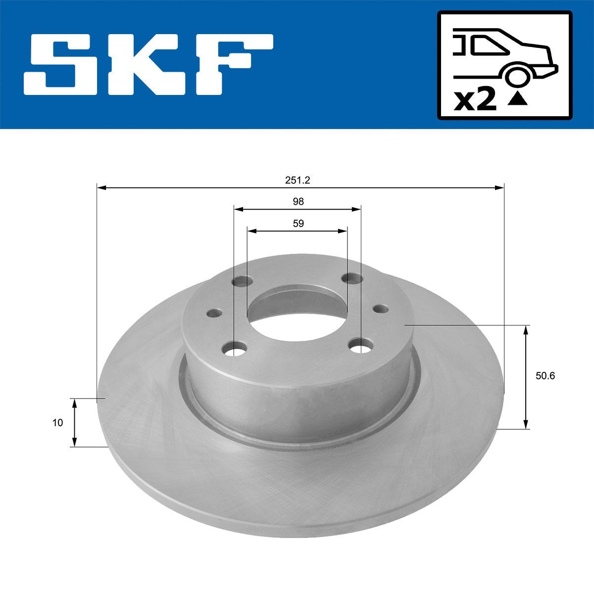 Stabdžių diskas SKF VKBD 90438 S2
