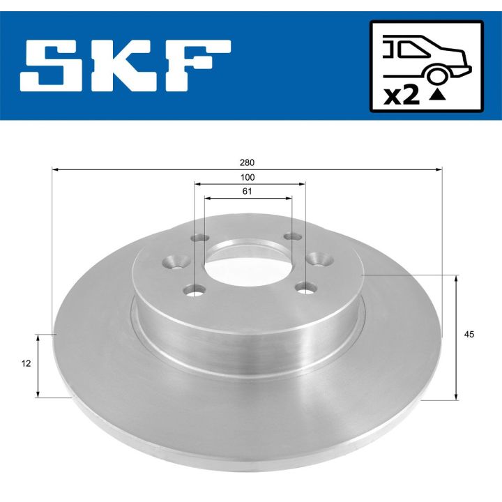 Stabdžių diskas SKF VKBD 90439 S2