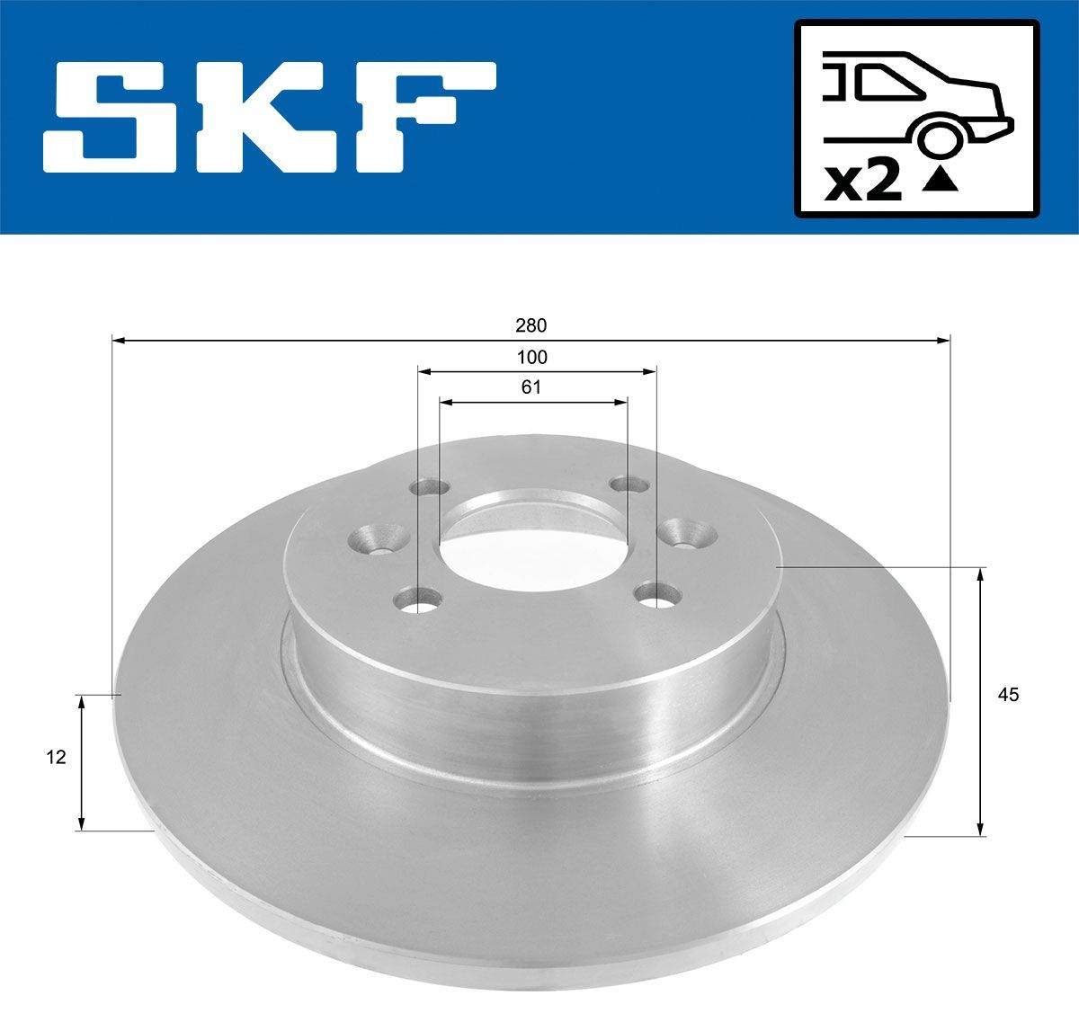 Stabdžių diskas SKF VKBD 90439 S2