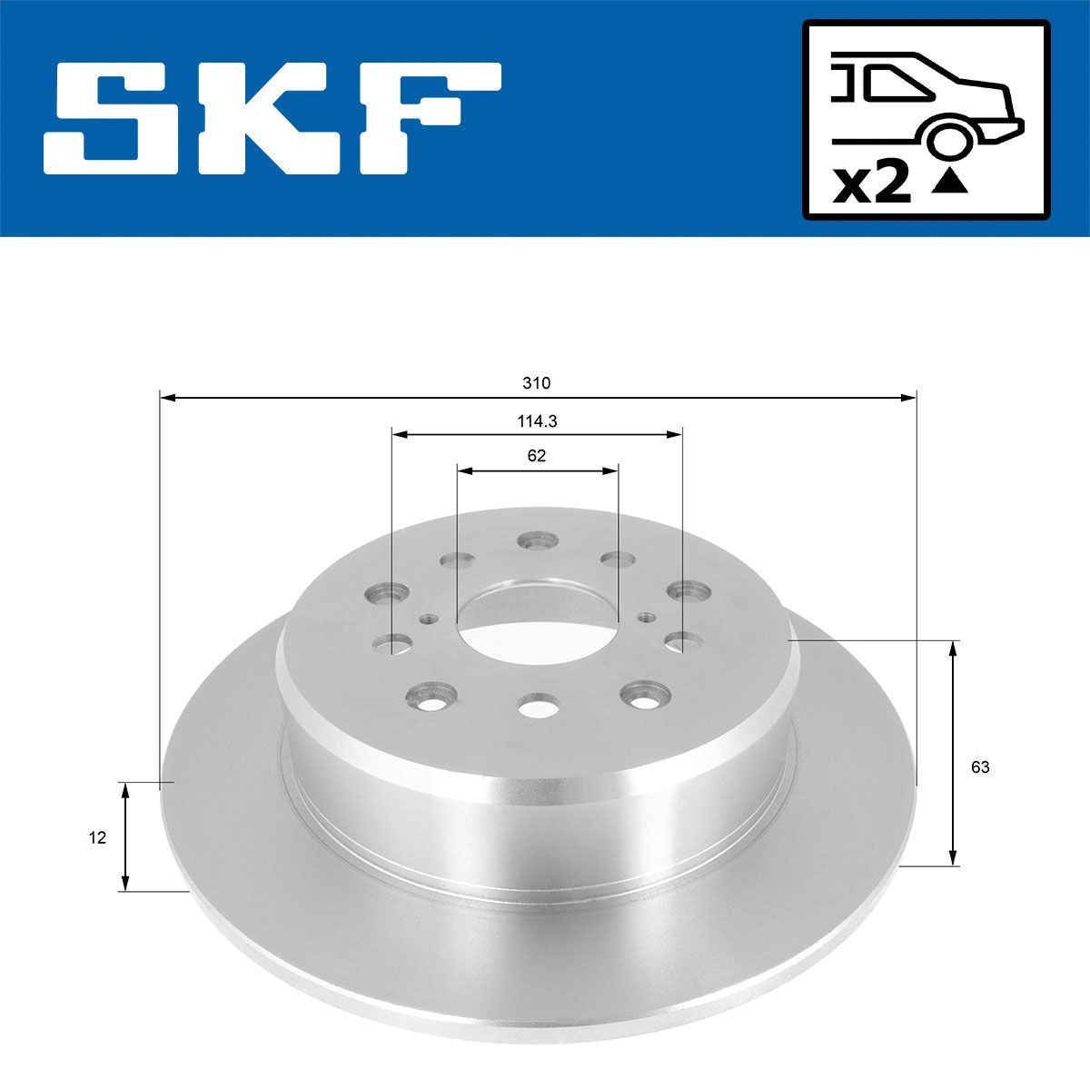 Stabdžių diskas SKF VKBD 90451 S2