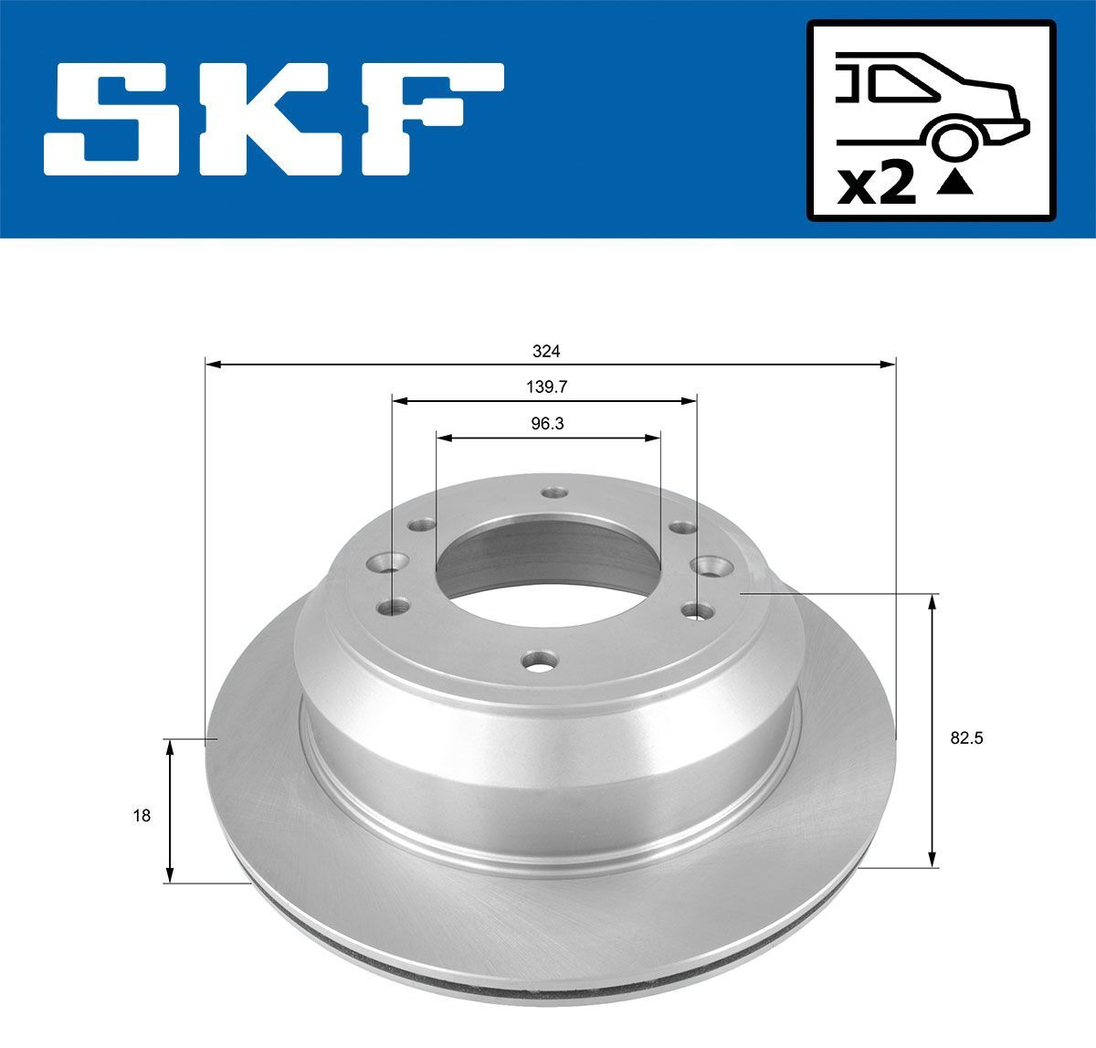Stabdžių diskas SKF VKBD 90483 V2