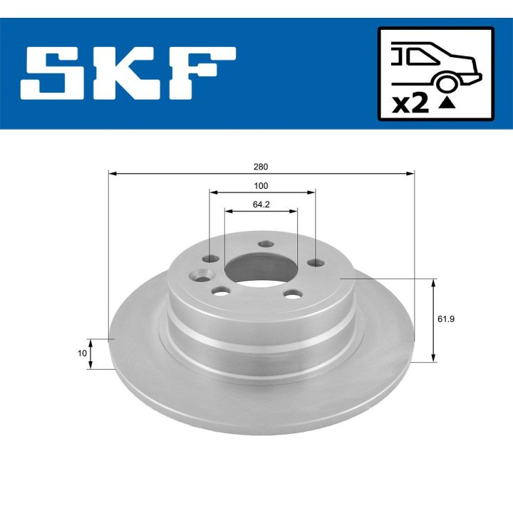 Stabdžių diskas SKF VKBD 90491 S2