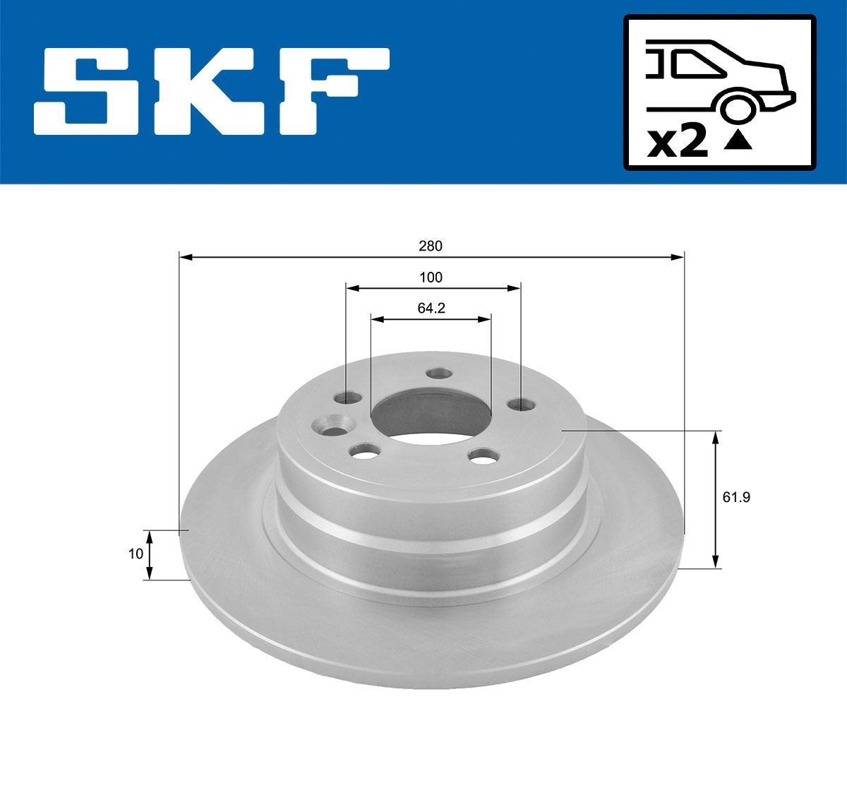Stabdžių diskas SKF VKBD 90491 S2