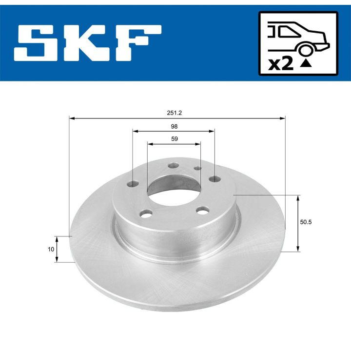 Stabdžių diskas SKF VKBD 90501 S2