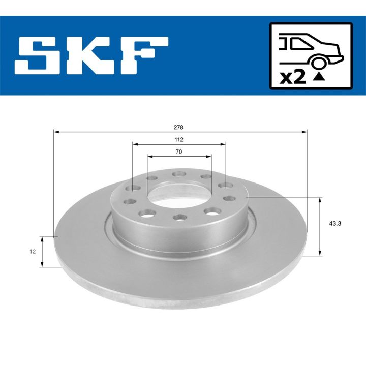 Stabdžių diskas SKF VKBD 90505 S2