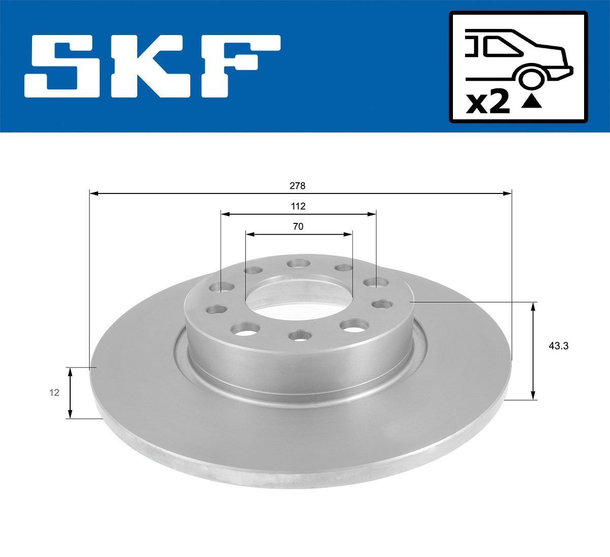 Stabdžių diskas SKF VKBD 90505 S2
