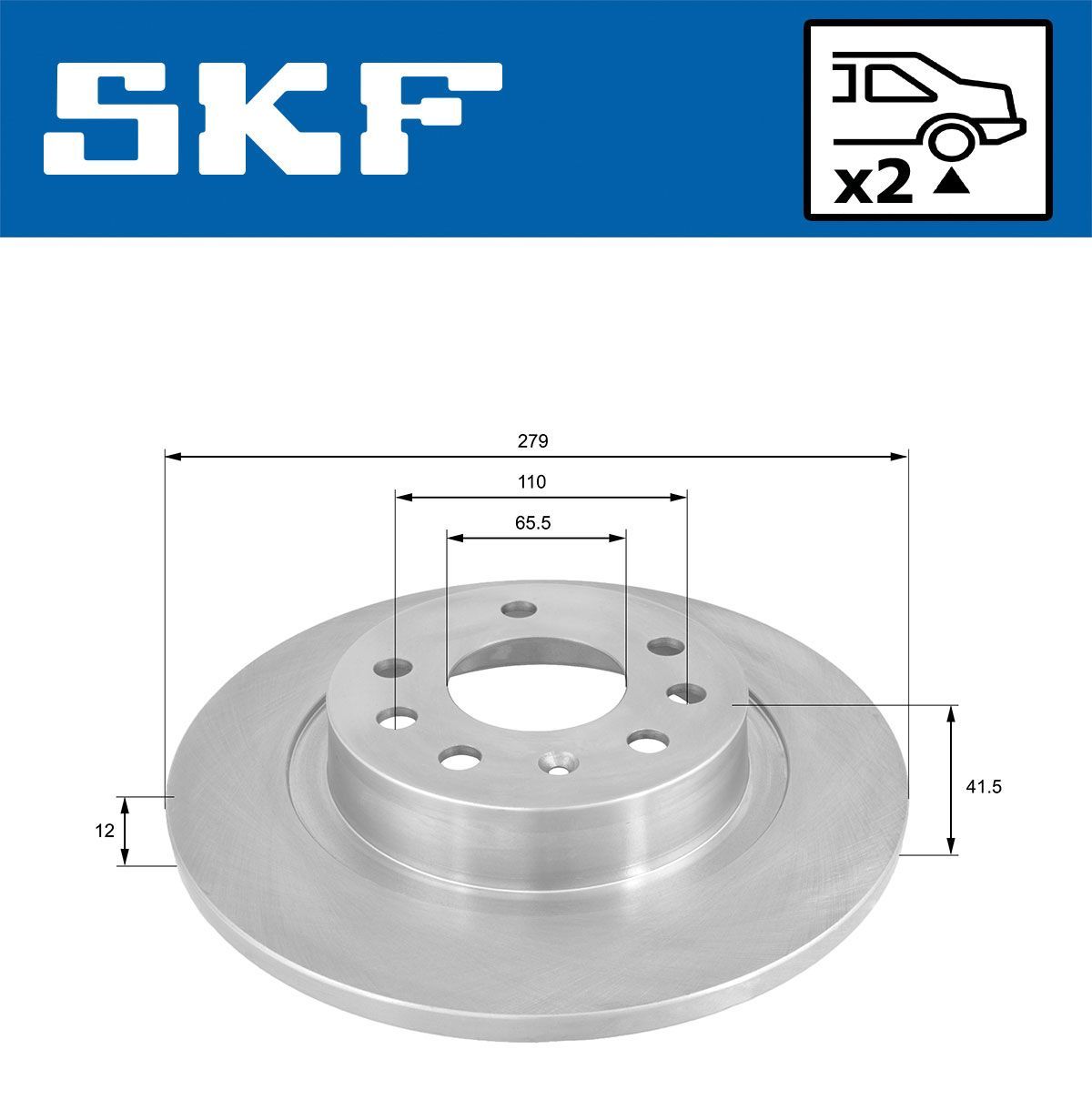 Stabdžių diskas SKF VKBD 90509 S2